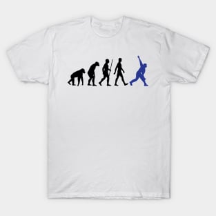 Cricket Evolution Bowler Batsman Player Fans T-Shirt